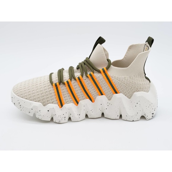 Yoki Calder Womens 10 Sneakers Beige Knit Lace Up Chunky Retro Fashion Shoes - Picture 5 of 10